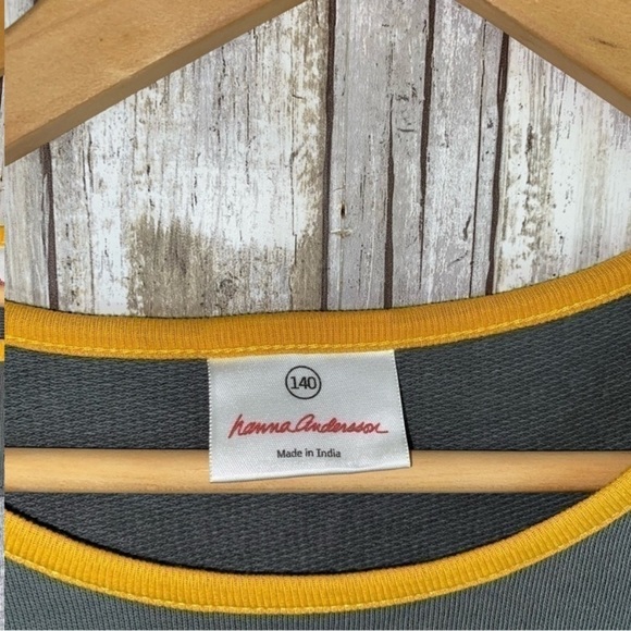 Hanna Anderson Grey & Yellow Dress 140cm - Picture 3 of 4